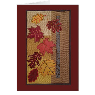 "Falling Leaves" Art Quilt/ Maroon