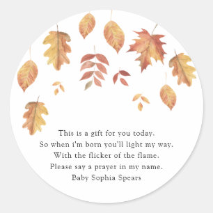 Falling leaves autumn - Prayer Candle Label