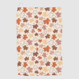 Falling leaves autumn thanksgiving design golf towel