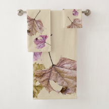 "falling leaves" autumn TOWEL SET