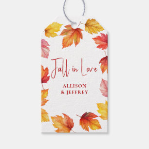 Falling Leaves Autumn Wedding Fall in Love Gift Tags