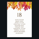Falling Leaves Autumn Wedding Table Seating Plan Number<br><div class="desc">Add an autumnal accent to your event with these customisable table number cards. They feature a watercolour floral garland in autumn shades. Personalise by adding your details. These custom table number cards are perfect for Thanksgiving,  fall weddings,  bridal showers,  birthday parties,  and more.</div>