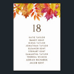 Falling Leaves Autumn Wedding Table Seating Plan Table Number<br><div class="desc">Add an autumnal accent to your event with these customisable table number cards. They feature a watercolour floral garland in autumn shades. Personalise by adding your details. These custom table number cards are perfect for Thanksgiving,  fall weddings,  bridal showers,  birthday parties,  and more.</div>