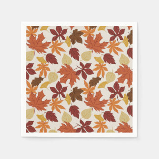 Falling Leaves Autumnal Thanksgiving Napkin