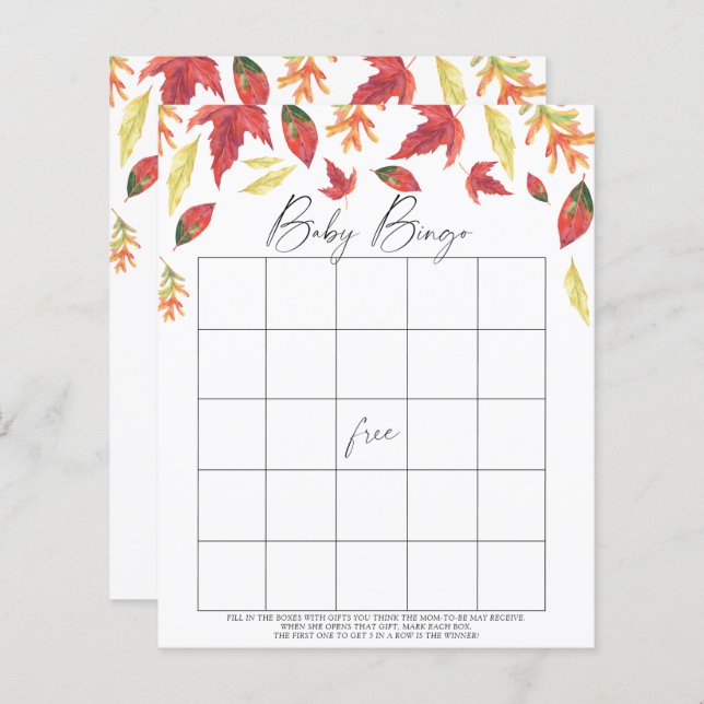 Falling leaves - Baby Bingo game (Front/Back)