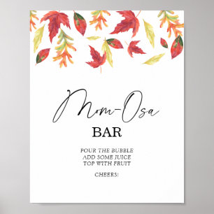 Falling leaves baby shower Momosa bar Poster