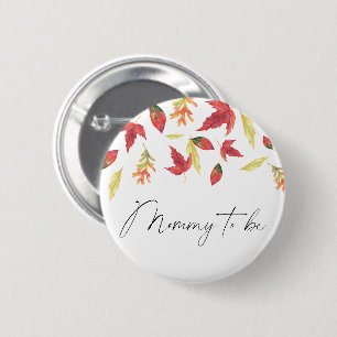 Falling leaves Baby Shower Mummy to be 6 Cm Round Badge