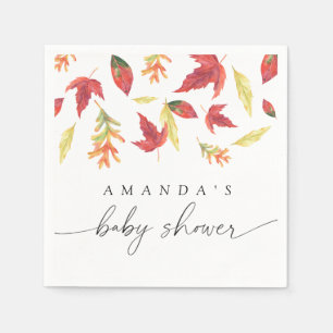 Falling leaves Baby Shower Napkin