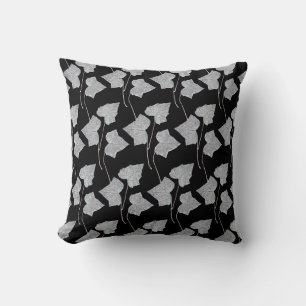 Falling Leaves Black Cushion