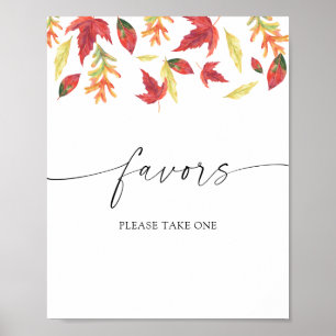 Falling leaves - bridal favours please take one  poster
