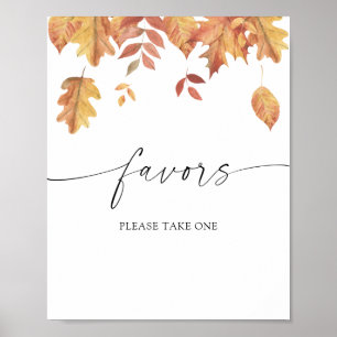 Falling leaves - bridal favours please take one poster