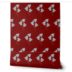 Falling Leaves Cinnamon Red Wallpaper