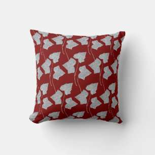 Falling Leaves Dk Red Cushion
