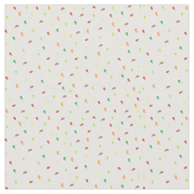Falling Leaves Fabrics - White Fabric (Close Up)
