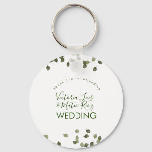 Falling Leaves Fall Autumn Greenery Thank You    Key Ring