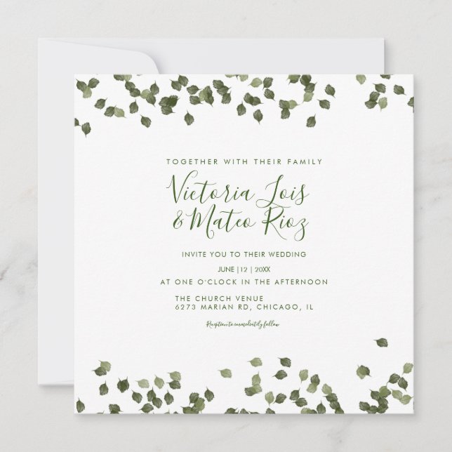 Falling Leaves Fall Autumn Rustic Wedding   (Front)