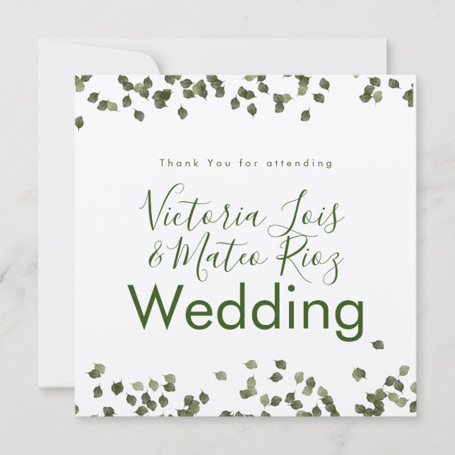 Falling Leaves Fall Thank You Rustic Wedding (Front)