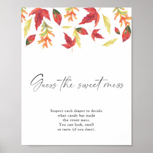 Falling leaves - guess the sweet mess poster
