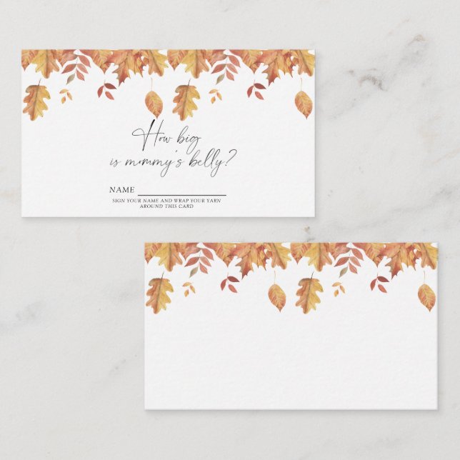 Falling leaves - How big is mummy's belly game Enclosure Card (Front/Back)