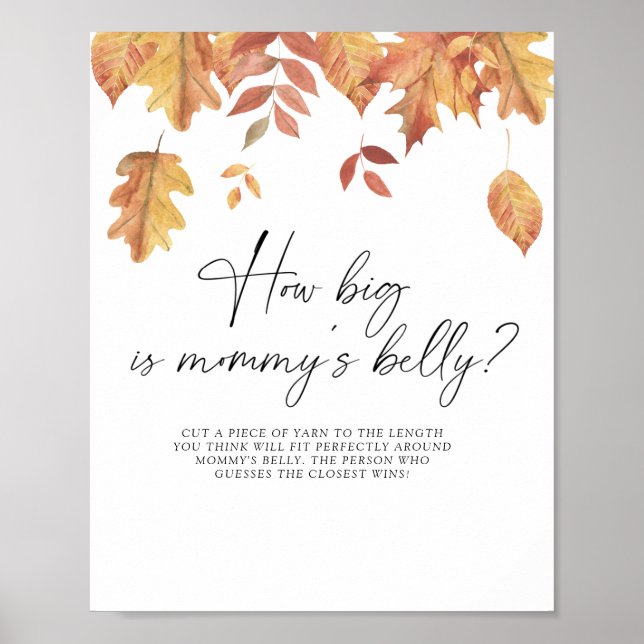 Falling leaves - how big is mummy's belly game  poster (Front)