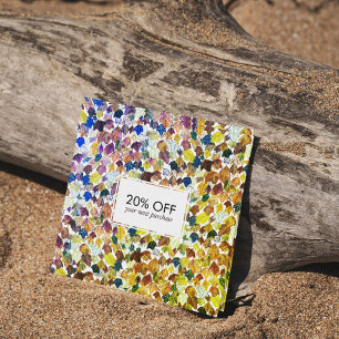 Falling leaves illustrated watercolor colourful  discount card