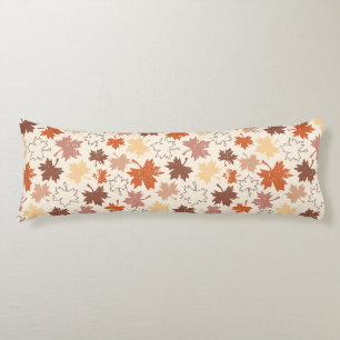 Falling leaves in natural earth autumn design body cushion