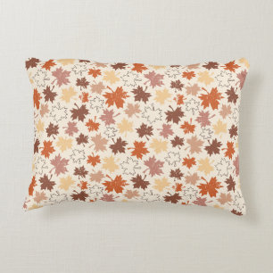Falling leaves in natural earth autumn design decorative cushion