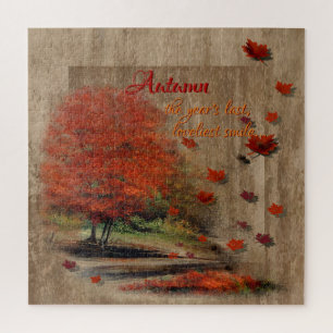 Falling Leaves Landscape Jigsaw Puzzle