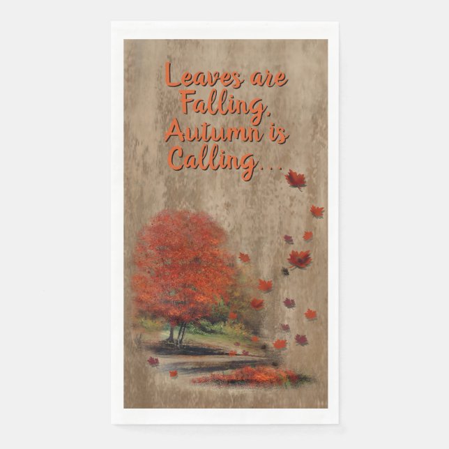 Falling Leaves Landscape Napkin (Front)
