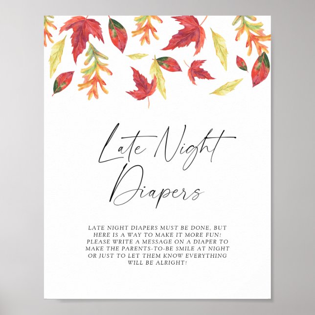 Falling leaves Late night diapers game Poster (Front)