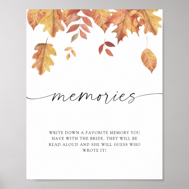 Falling leaves - memories with the bride  poster
