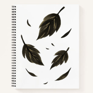 Falling Leaves – Minimalist Ink Nature on Notebook