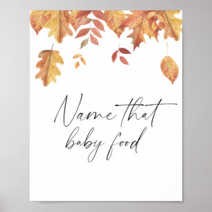 Falling leaves - name that baby food poster