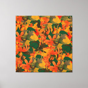 Falling Leaves Pattern for Autumn Canvas Print