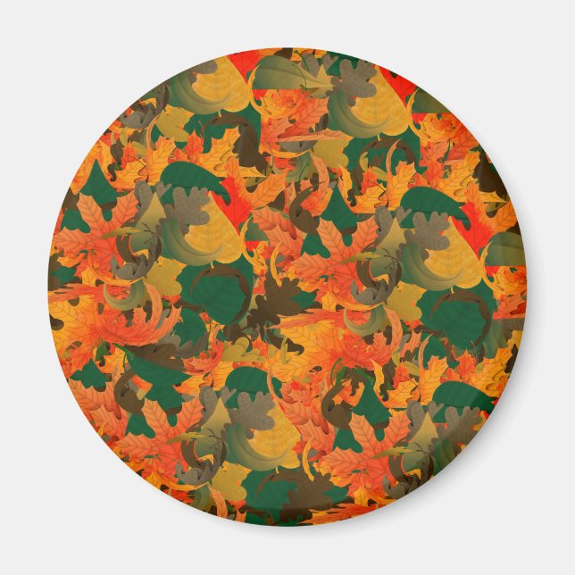 Falling Leaves Pattern for Autumn Magnet (Front)
