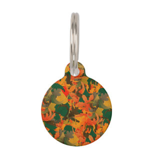 Falling Leaves Pattern for Autumn Pet Tag