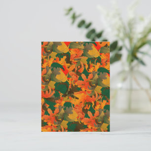 Falling Leaves Pattern for Autumn Postcard