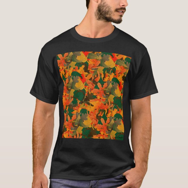 Falling Leaves Pattern for Autumn T-Shirt (Front)