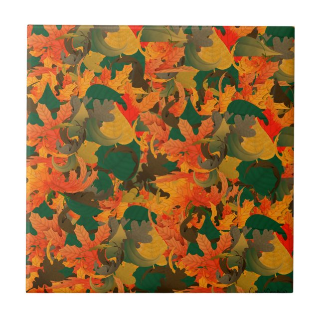 Falling Leaves Pattern for Autumn Tile (Front)