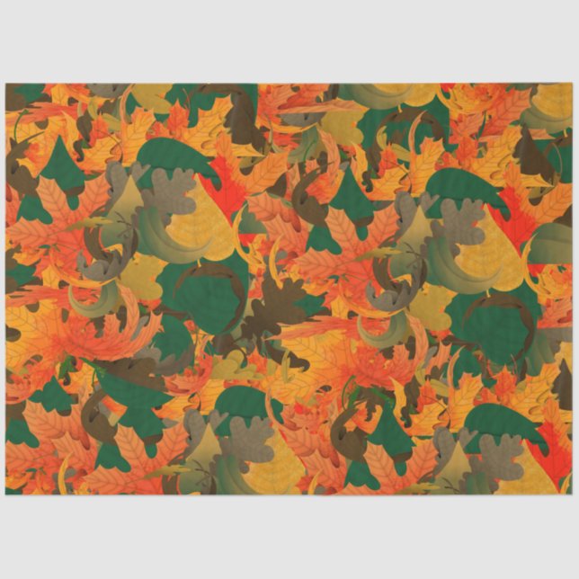Falling Leaves Pattern for Autumn  Tissue Paper (Front)
