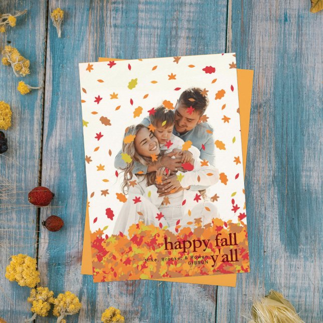 FALLING LEAVES PHOTO HOLIDAY CARD (Creator Uploaded)
