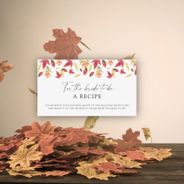 Falling leaves - Recipe for the bride to be Enclosure Card (Creator Uploaded)