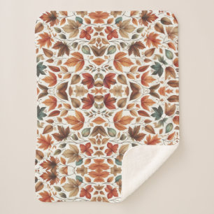 Falling leaves sherpa blanket