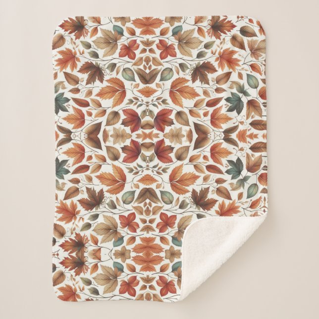 Falling leaves sherpa blanket (Front)