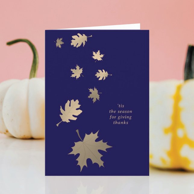 Falling Leaves Thanks Greeting Card (Creator Uploaded)