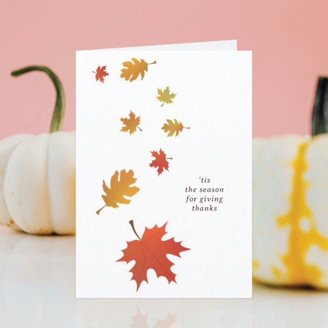 Falling Leaves Thanks Greeting Card (Creator Uploaded)