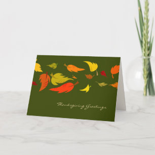 Falling Leaves Thanksgiving Greeting Cards