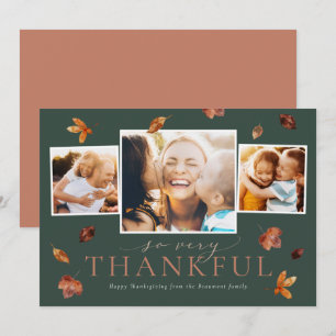 Falling Leaves Thanksgiving Photo Card