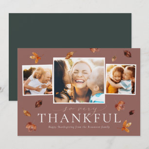 Falling Leaves Thanksgiving Photo Card