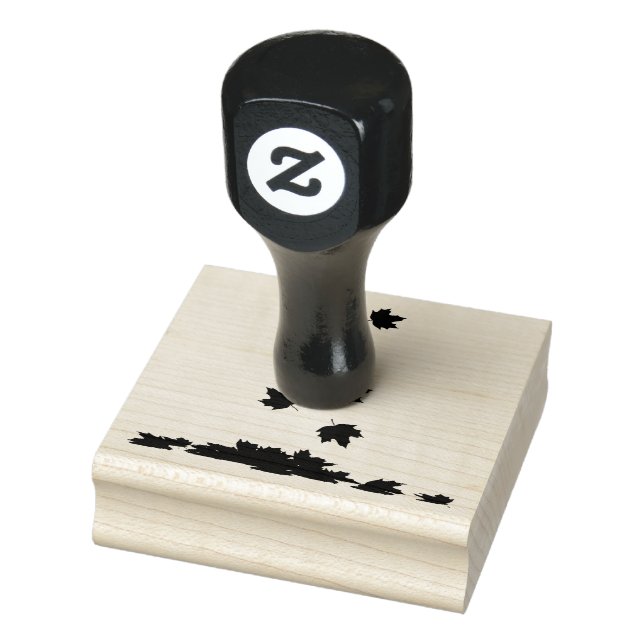 falling leaves vector white background rubber stamp (Stamp)